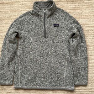 Patagonia® Girls' Better Sweater® 1/4-Zip Birch White Gray Style #65695 Sz XL 14